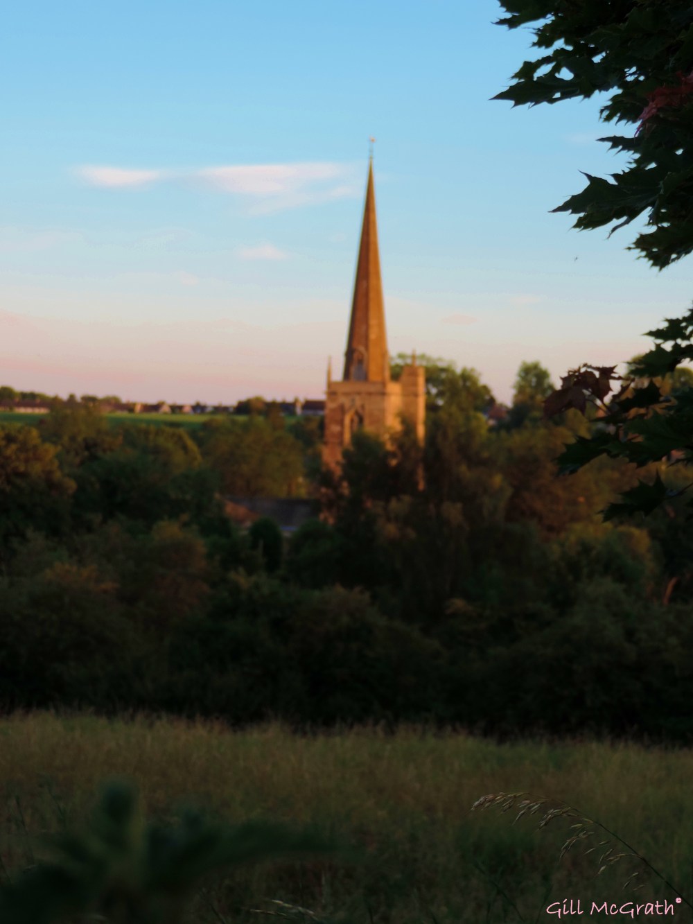 2014 06 26 Church beyond the mill, towards the hill jpg sig